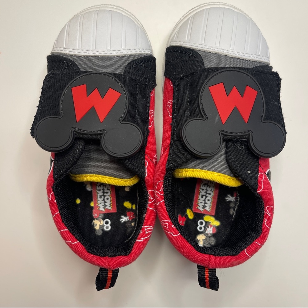 Mickey Mouse Ears - Disney - Cap Toe Sneaker Shoes Sz 5 - Slip On - Velcro - Picture 4 of 9